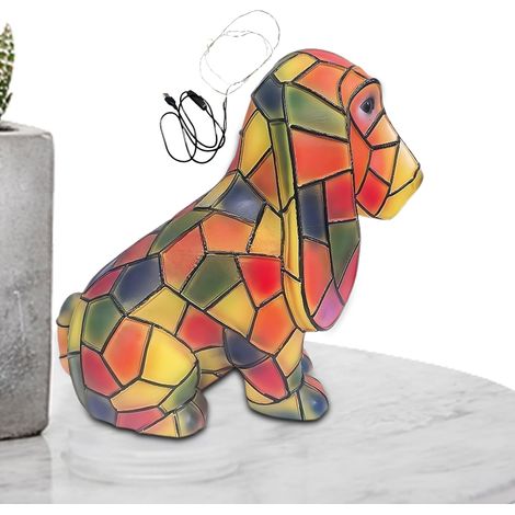 Lampe Chien Lampe Décorative Vintage En Résine Teintée (1/5)