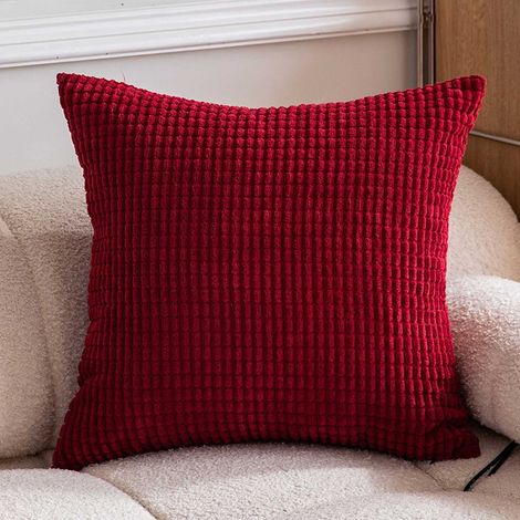 Housse De Coussin - Velours Côtelé À Rayures - 60 x 60 cm - Pour Salon Chambre - Lot De 2