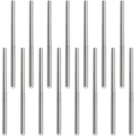 15 pièces de tiges filetées en acier inoxydable M6 × 100 mm, entièrement filetées, pour assemblage mécanique, fixation industrielle et bricolage (1/5)