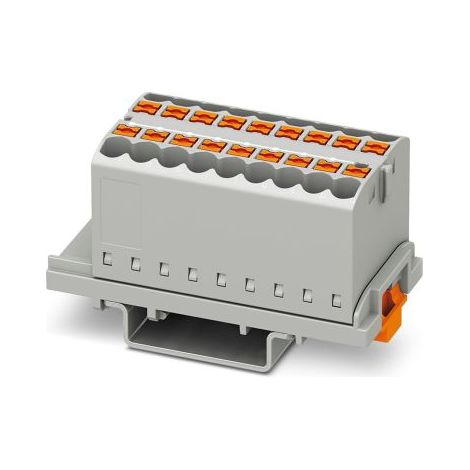 Bloc de distribution Phoenix Contact 18 voies, raccordement Enfichable, section de fils 26 12 AWG, 24A, 500 V ( Prix pour Boîte de 8 )
