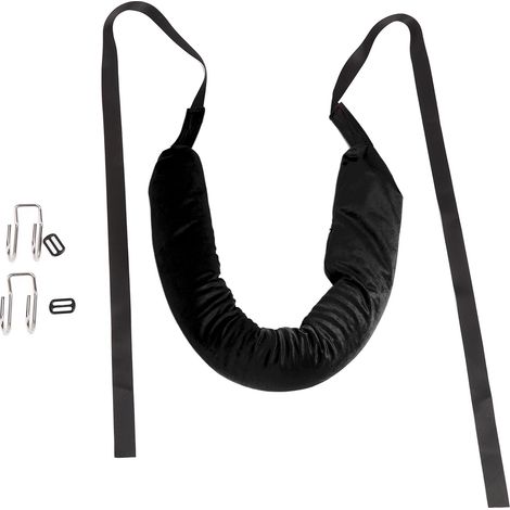Décompression vertébrale douce et légère pour dos - Appareil de traction portable noir pour maison, bureau, voiture et voyage (1/5)