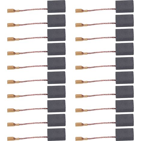 Lot de 20 balais carbone en cuivre pour perceuse à main, meuleuse d'angle, sèche-cheveux, malaxeur, toupie - robustes et stables (1/5)