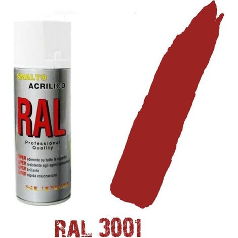 Bomboletta spray ral 3001 rosso segnale acrilico vernice brillante graffiti
