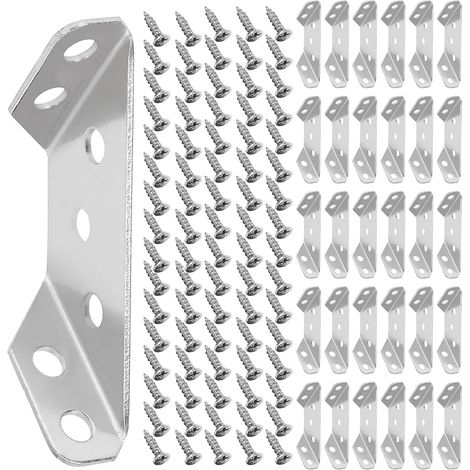 d angle en acier inoxydable pour meubles lot de 48 vis à (1/5)