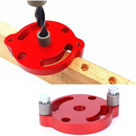 Lochzange für Holzbretter, Aluminiumlegierung, Zentrierlehre, Holzbearbeitungswerkzeug X600-1-Rot (1/5)