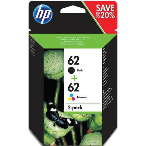 Hewlett packard - hp 62 tinten combo 2er-pack - schwarz + dreifarbig - n9j71ae - 0889894508881
