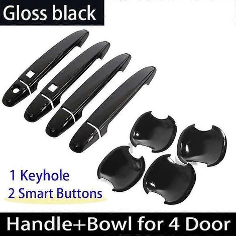 Baguettes de garniture de poignées de porte noir brillant (accessoires automobiles) pour Toyota Camry et XV40 (2007) et Daihatsu Altis (2008-2011) - poignées à double bouton (1/5)