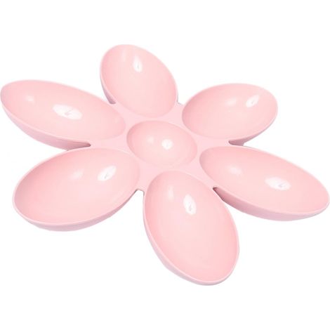 Gamelle pour Chat en Plastique Rose Forme Pétale Antidérapante et Résistante aux Morsures pour L'alimentation Voyages des Animaux