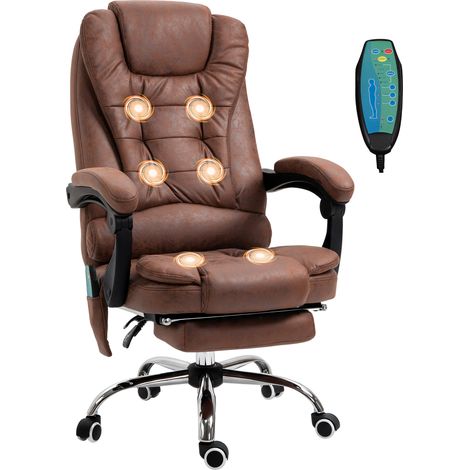Six-Point Massage Office Chair, with Heat - Brown (1/4)