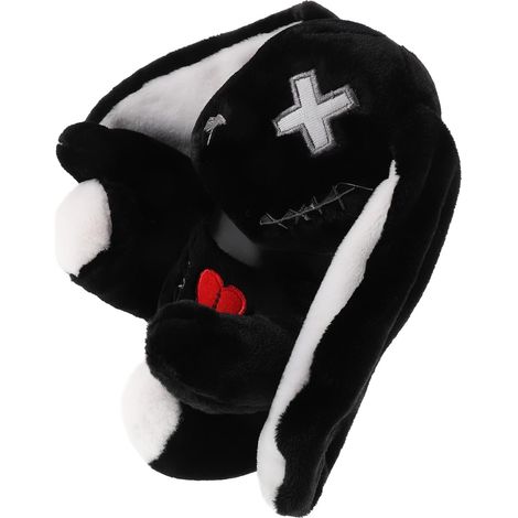Lapin d'halloween en Peluche Noir, Grand Jouet Décoratif Doux (1/5)