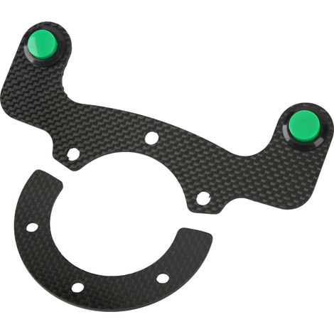 Kit de bouton de klaxon externe, fibre de carbone 6 boulons, bouton de modification du volant, feu de klaxon universel, vert. (1/5)