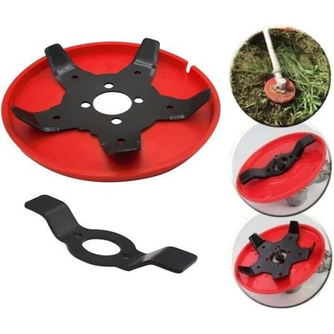 Universal disc for brush cutter, dual-use mower cutting head and blade.
