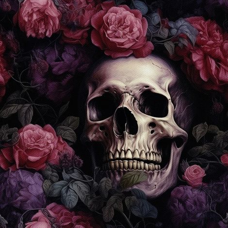 Tela Oxford decorativa para exteriores - Motivo de calavera I DX4978 (1/5)