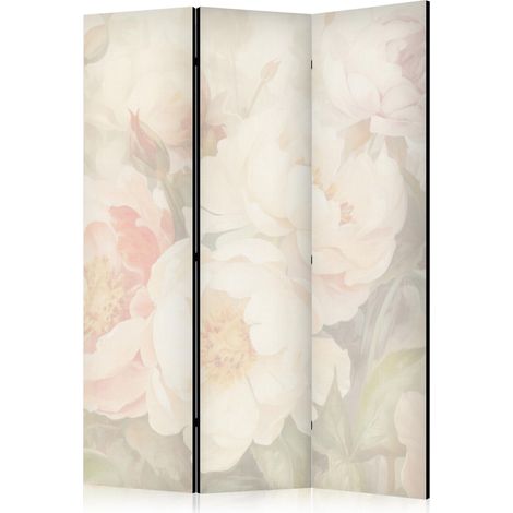 Paravento decorativo artgeist design floreale bianco 135x172 cm