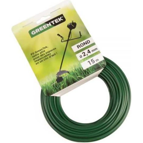Fil débroussailleuse Greentek rond 2,4 mm x 15 m (1/4)