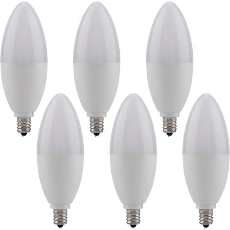 6 ampoules LED E12 5W blanc chaud pour lustre décoratif (1/5)