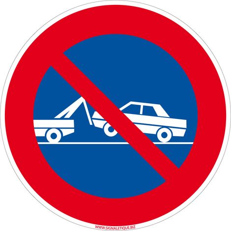 Panneau Stationnement Interdit sous Peine de Mise en Fourrière - Adhésif - Diamètre 450 mm - Conforme aux normes de signalisation routière