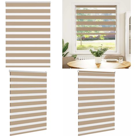 vidaXL Zebrarollo Sandbraun 110x150 cm Stoffbreite 105,9 cm Polyester (1/5)