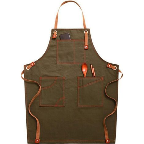 Tablier en Denim à Bretelles Réglables, Imperméable Résistant à l’Huile, Cuisine, Coiffeur, Homme et Femme (1/5)