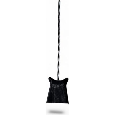 Paletta per Cenere in Ferro per Camino, Nera, Lunghezza Totale 57 cm, Larghezza Utile paletta 12 cm
