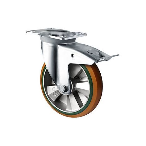 CASCOO Lenkrolle mit Totalfeststeller ø 160 mm Serie BAY5 Doppelkugellager K-Serie