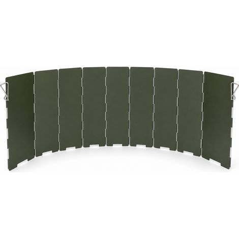Pare vent pliable pour réchaud à gaz de camping vert armée 28 cm (1/5)