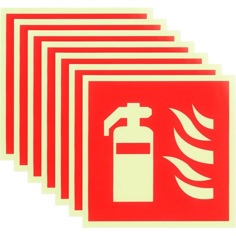 7 Pcs Panneau Extincteur, 15 x 15 cm Panneau Incendie Extincteur, Panneaux de Sécurité, Panneaux Signalétique Extincteurs Incendie Adhésifs pour commerces bureaux Extérieurs Intérieurs (1/5)
