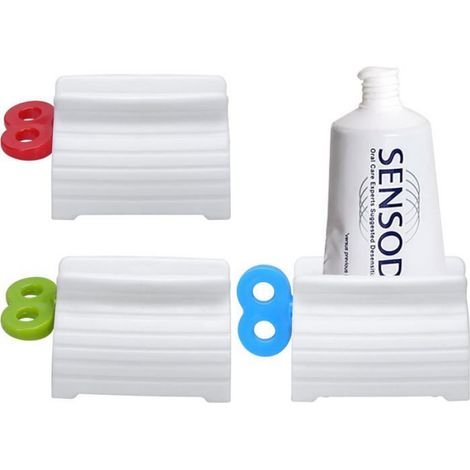3 Pièces Presse-tube, Mécanisme rouleau pivotant, Plastique durable, Base élargie, Salle de bain Cuisine (1/5)