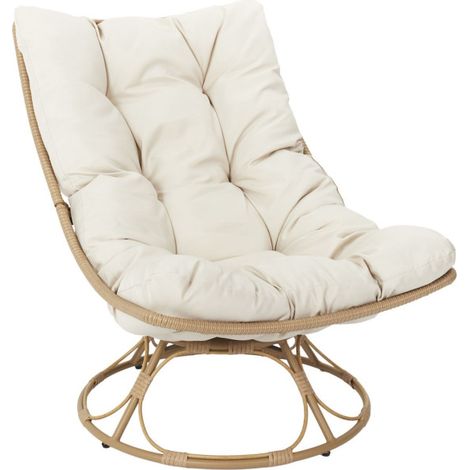 Fauteuil Tournant Design "Petra" 96cm Beige (1/5)