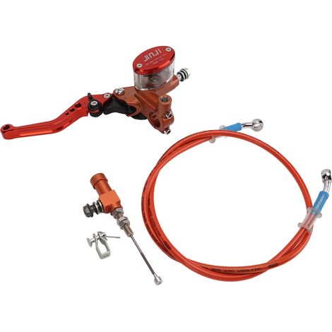 Kit de frein et d'embrayage pour moto avec câble, réglable sur 6 angles, universel pour guidon de 22 mm (7/8 po), orange (1/5)