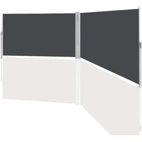 Randaco Tenda da sole laterale estensibile balcone antracite protezione solare schermo privacy a cassetta completa grigio 160 x 600 cm (1/5)