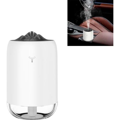 Humidificateur de voiture, humidificateur portable, humidificateur de veilleuse domestique, humidificateur USB, instrument de pulvérisation, diffuseur d'arôme de désinfection, blanc (1/5)