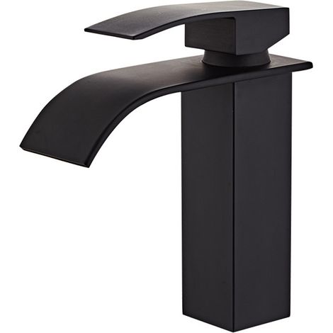 Robinet de salle de bain cascade, robinet de lavabo chromé avec valve en céramique, mitigeur de lavabo avec eau chaude et froide, robinet de lavabo en laiton, mitigeur monocommande