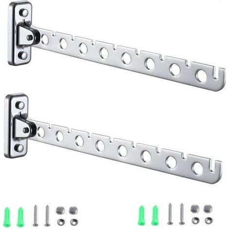 2 patères en acier inoxydable, pliable, porte-manteau mural, tringle à vêtements pour montage mural, pliable, éventail, porte-manteau mural, porte-manteau L13