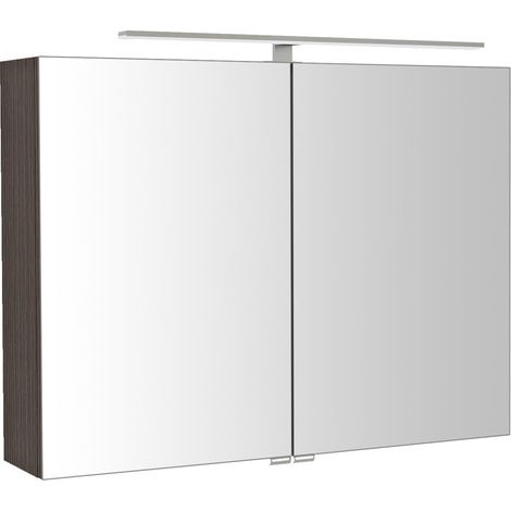 Armoire à miroir RIWA avec. Lumière LED, 81x70x17cm, Pin Rustique (1/5)
