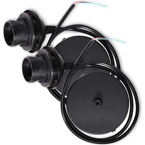 2x câble électrique pour lampe - Câble avec douille E27 et bague de fixation - Monture de suspension pour luminaire plafond (1/4)