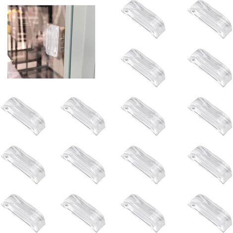 Lot de 16 mini boutons carrés en acrylique transparent autocollant brillant pour miroir, placard, boîte cadeau, décoration de boîte cadeau - 2,8 cm (1/5)