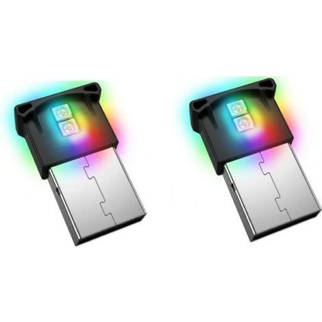Stück USB-LED-Autoinnenraumbeleuchtung, Mini-RGB-Lampe mit 7 einstellbaren Farben, Ambientebeleuchtung für Auto, Laptop und Powerbanks, universelle Ambientebeleuchtung (1/5)