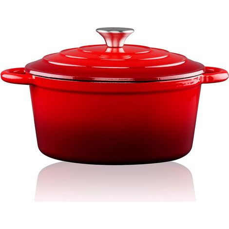 Rot emaillierte Auflaufform aus Gusseisen 3,8 l, ø24 x 11,8 cm