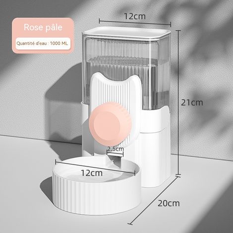 Distributeur d'eau automatique pour animaux, rose poudré clair, pour cage