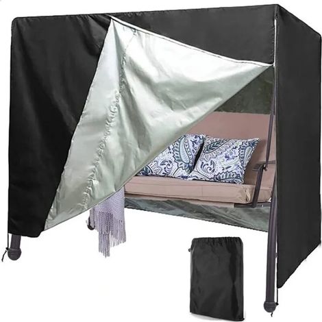 Housse pour balancelle terrasse 220x125x170cm, protection meubles extérieur coupe-vent fermeture éclair