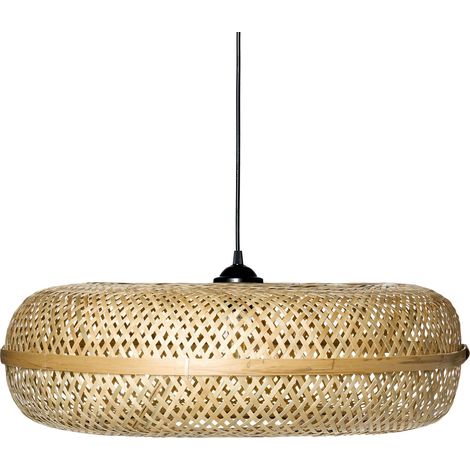 Lampadario di ispirazione bohémien con paralume in bambù intrecciato, illuminazione del soggiorno e della sala da pranzo Lajas