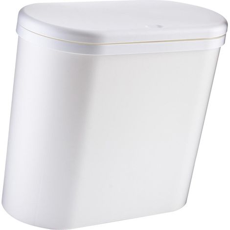 Poubelle polyvalente grand volume design scandinave pour salle de bain cuisine maison bureau avec couvercle poussoir (1/4)