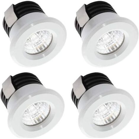 BUNTHAUS PA Lot de 4 mini spots LED encastrables 3 W blanc chaud, mini spots LED pour vitrine, station d'intérieur, éclairage de plaque de plâtre inclus (1/5)
