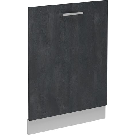 Façade de lave-vaisselle R-Line, Béton noir, 60cm sans PT, Vicco