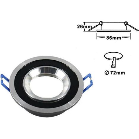 Porte-spot Projecteur Encastrable Gu10 Douille En Acier Rond Orientable P1 Noir