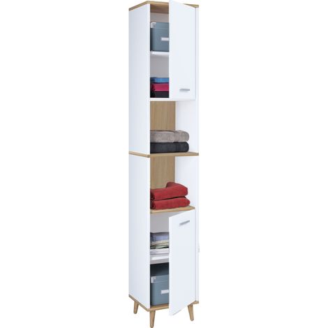 Muebles de baño Armario alto Armario de baño Landos 181x32x28 - VCM (1/2)