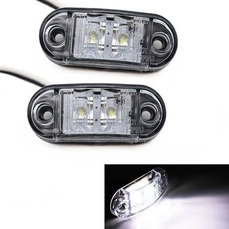 LED-Seitenmarkierungsleuchten – 4er-Set – Seitenmarkierungsleuchten, Positionsanzeigen – Universal 12V/24V – Geeignet für Anhänger, Lkw, Transporter, Wohnmobile, Busse – Weiß, 6 (1/4)
