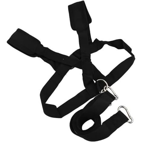 Harnais de traîneau en nylon, pour la course à pied, la résistance, gilet d'exercice à taille réglable avec longue corde de tirage, pour athlètes de football, 83-116 cm, noir (1/5)