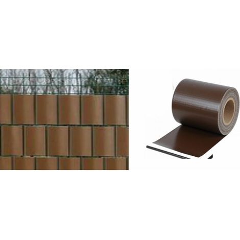 Frangivista in PVC Marrone con Clip 19x3500 cm per Recinzione Balcone